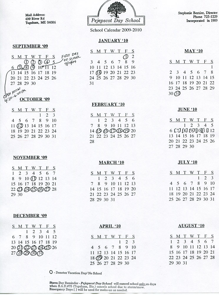 2006-2007 calendar